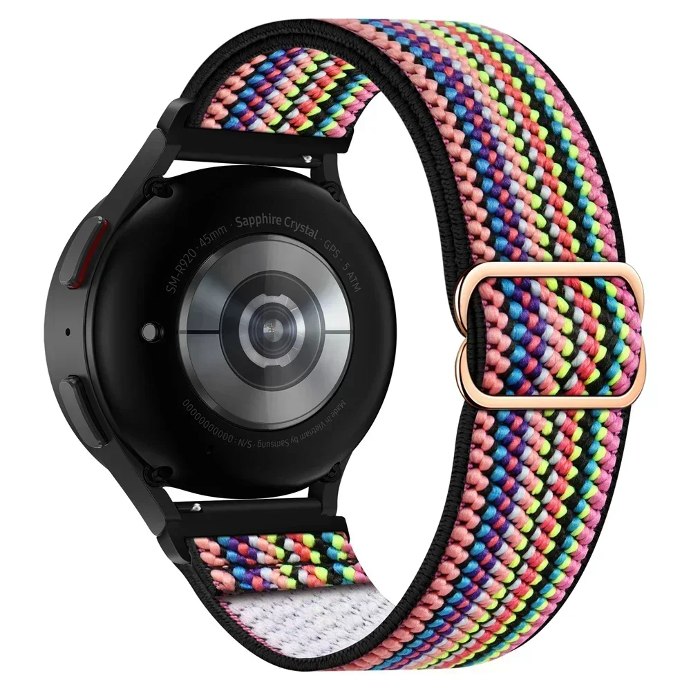Nylon Braided Solo Loop Strap - Adjustable Wristband Bracelet, 20/22mm Band