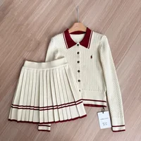 Autumn and Winter Korean Edition New Knitted Set Sweet College Style Knitted Sweater+pleated Skirt Fashion Two piece Set - Image 4
