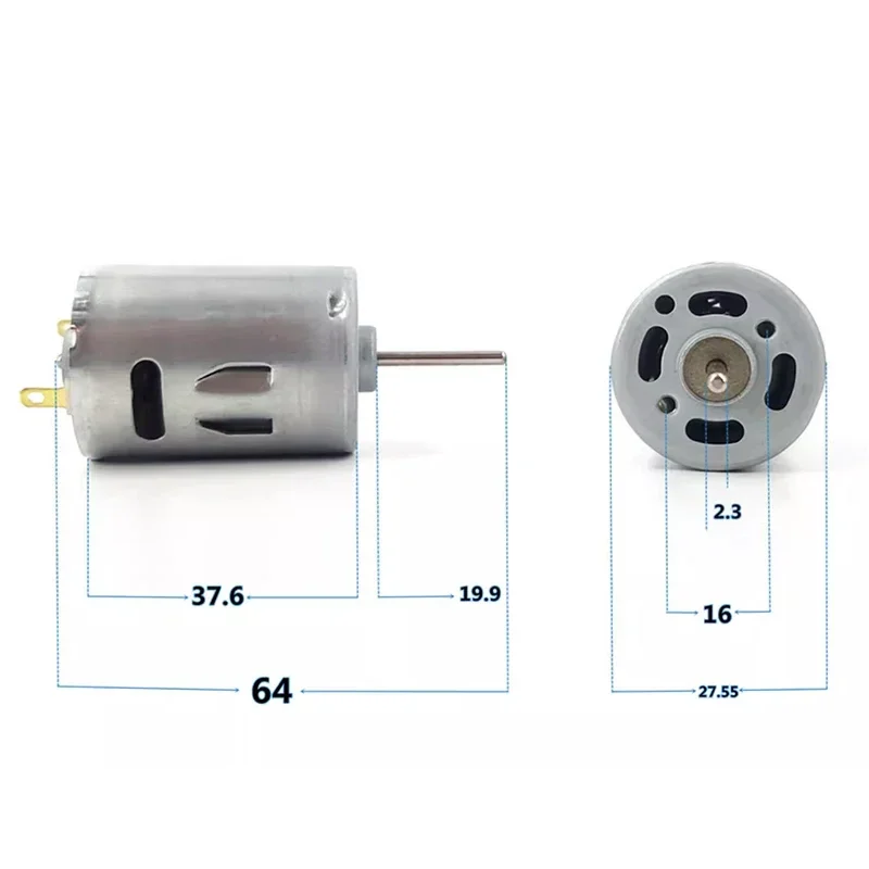 Motore DC Mini RC-385S-2073 6V-24V - Alta Velocità Con Spazzole In Carbonio Per Asciugacapelli