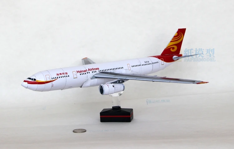 Hainan Airlines A330 Aircraft 3D Paper Model DIY Puzzle Manual Course Origami Toy Aviation Papercraft Art