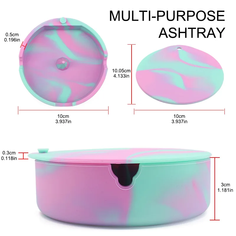 Cigarette Holder Silicone Ashtray Soft Eco-friendly Ash Tray Holder Heat-resisting Fluorescent Ashtray With Cover portable ashtray cigarettes ashtray silicone ashtray stainless steel ashtray metal ashtray air purifier ashtray wood ashtray ceramic ashtray