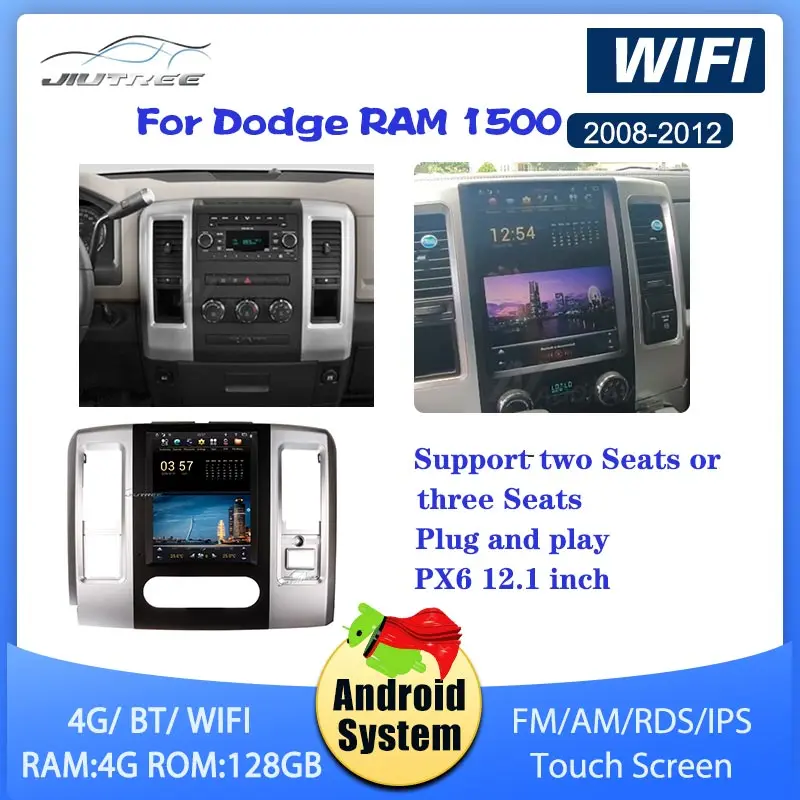 

12.1'' For Dodge RAM 1500 Trucks 2009-2018 Android Car Multimedia Player Radio GPS Tesla Touch Screen CarPlay Android Auto DSP