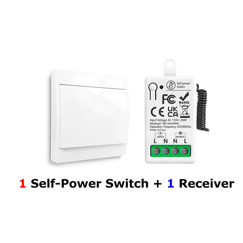 433MHz Wireless Smart On Off Switch 220V Mini Relay,86 Self-Powered Push Button Wall Switch No Need Battery for Home Improvement - Image 7
