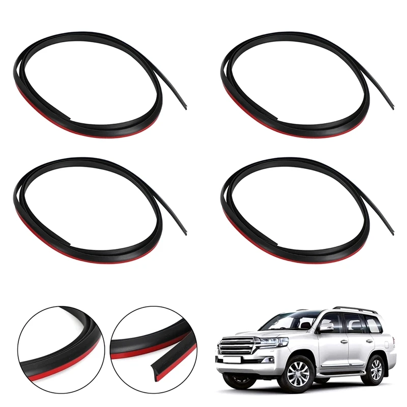 4Pcs Car Wheel Eyebrow Rubber Seal Kit Replacement 538516002001 / 53851-60020-01 For Toyota Landcruiser 80 Series FJ80 HDJ80