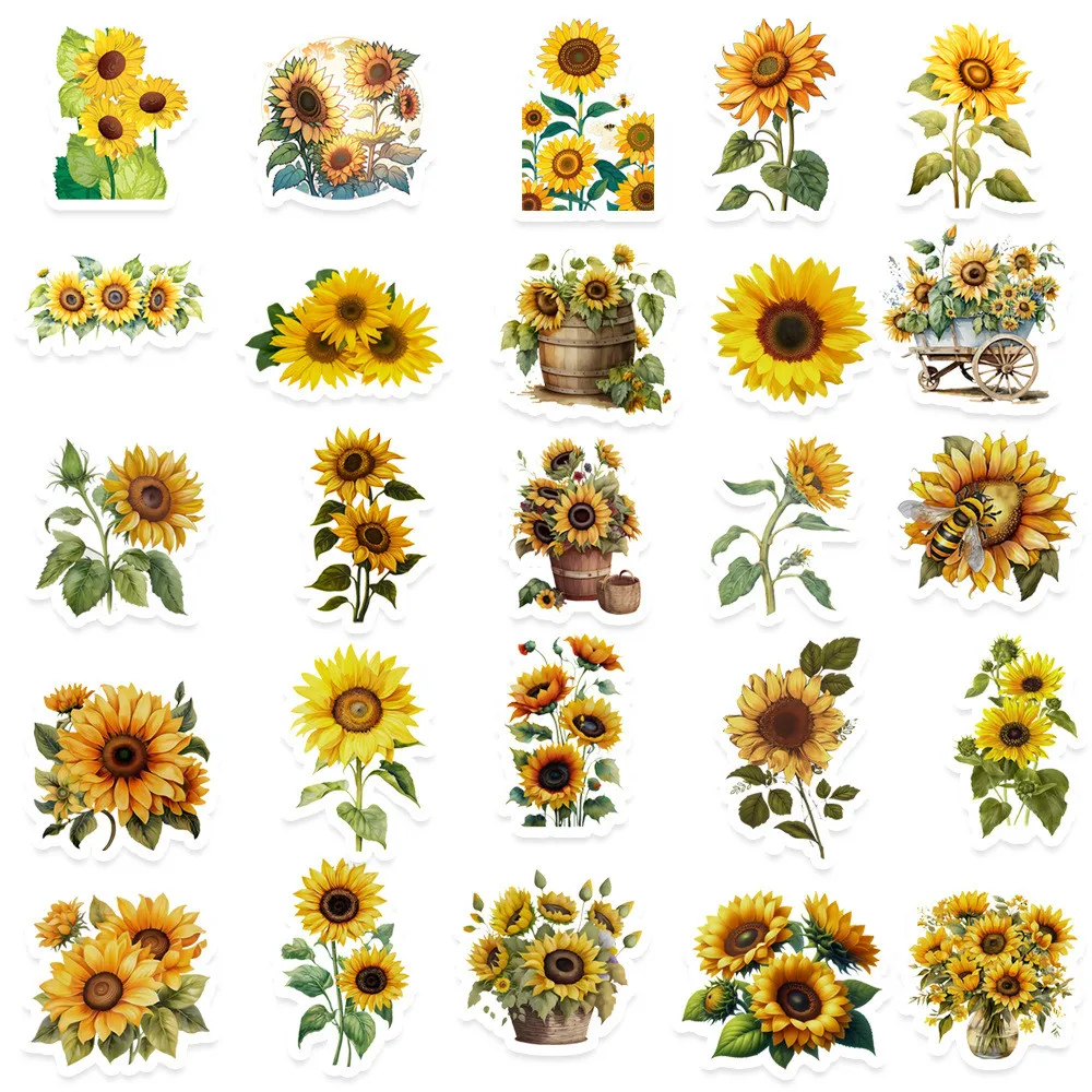 Vibrant Sunflower Stickers Collection - Perfect for Personalizing Accessories & Creative Decor