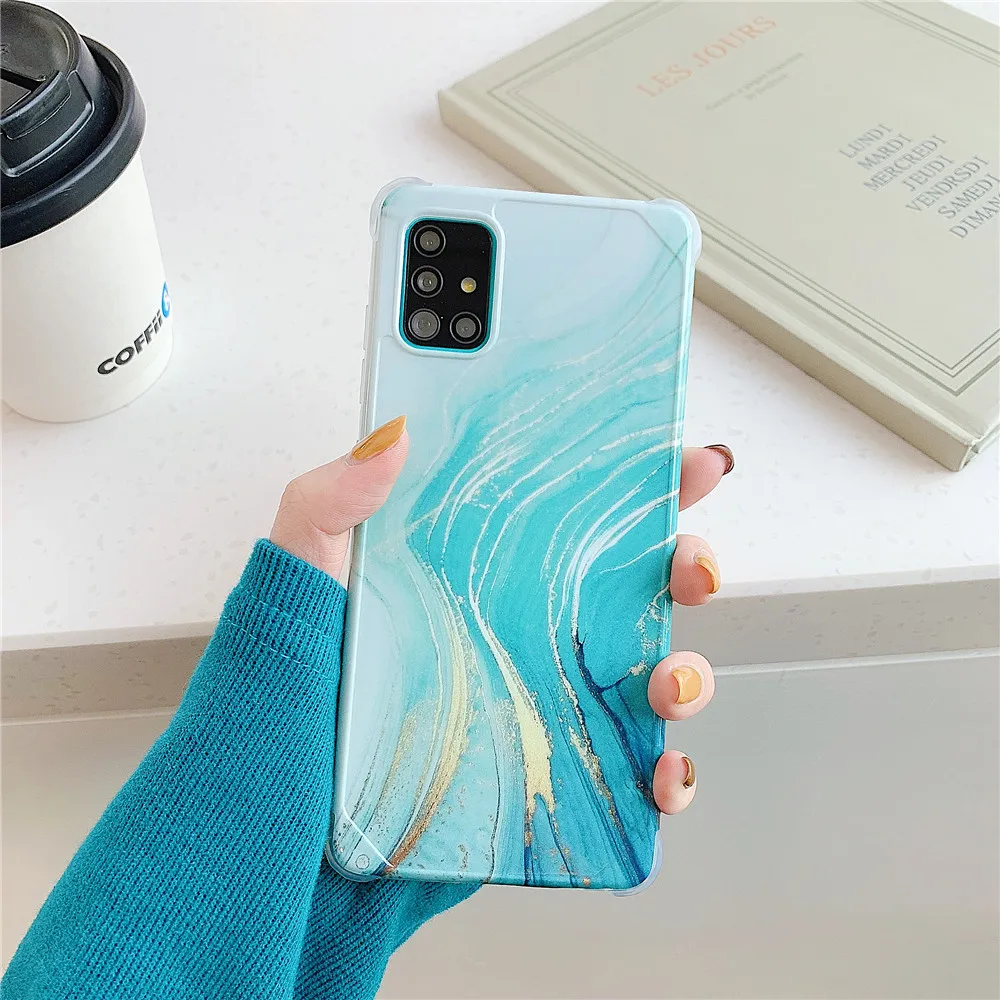 kawaii phone case samsung Cao Cấp Đá Cẩm Thạch Ốp Lưng Dành Cho Samsung Galaxy Samsung Galaxy S20 FE Note 20 Cực A51 A71 S10 Note 10 Plus A50 A10 A20 s21 S22 Ốp Viền Chống Sốc kawaii samsung cases Cases For Samsung