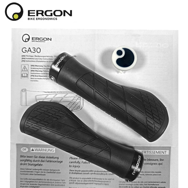 Ergon GA3 Large Ergonomic Mountain Bike Grips - Comfort & Wrist Support, Non-Slip Handle Accessory