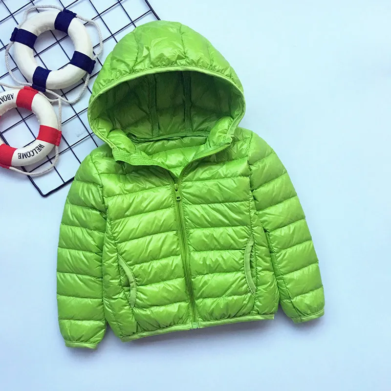 

Ultralight Crescent Pockets Children Autumn Jackets Portable Hooded White Duck Down Coat for Kids Boys Girls Winter Puffy Parkas