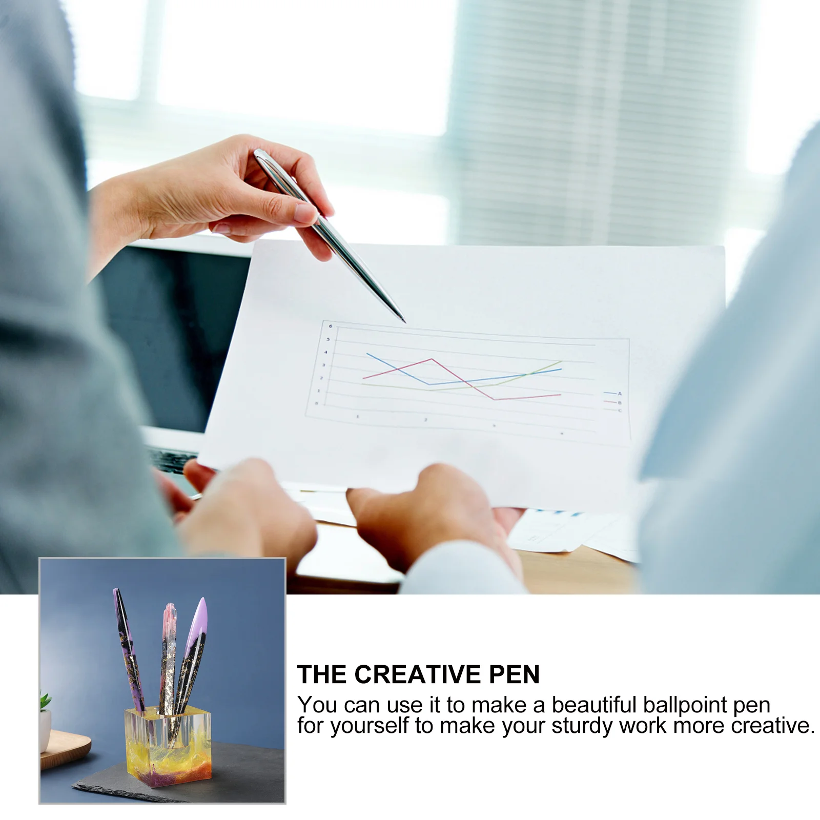 3Pcs 에폭시 볼펜 금형 키트 DIY 쓰기 도구를위한 재사용 가능한 실리콘 펜 모양의 금형 공예 훌륭한 솜씨