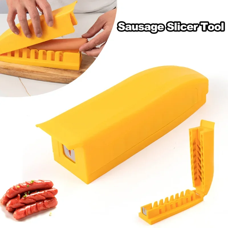 Hot Kitchen Sausage Slicer Tool PP+Stainless steel Multifunctional Dog Slicer Sausage Cutter Vegetable Strawberry Slice Tools