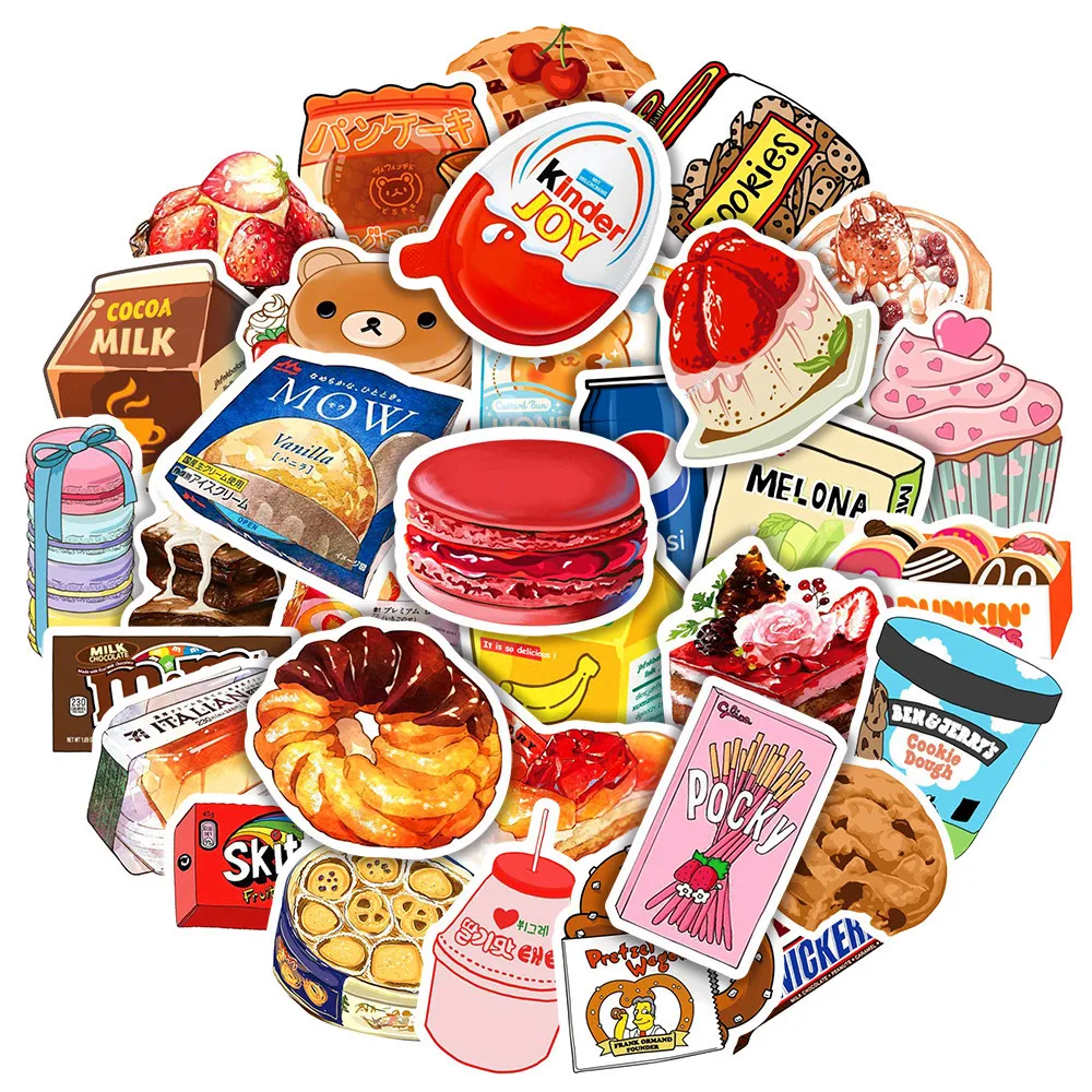 

10/30/50PCS New Trendy Cartoon Commodity Packaging Helmet Water Cup DIY Waterproof PVC Graffiti Sticker Children Toys Wholesale