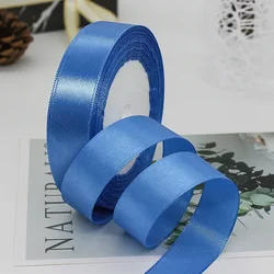 Satin Ribbon Roll for Home Decor, Wedding, and Gift Wrapping - 22 Meters (Diamond blue)