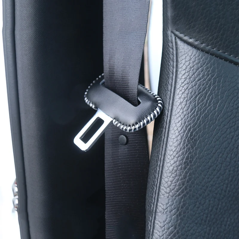 Universal Car Seat Belt Buckle Clip Protector leather Interior Button Case Anti-Scratch Cover Safety Accessories