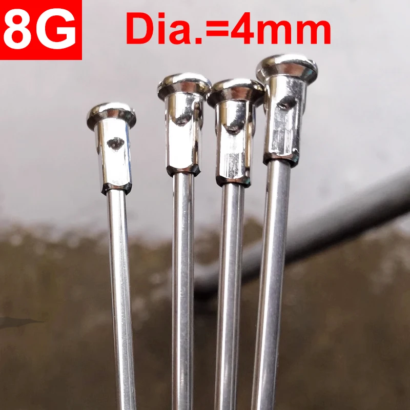 20pcs 8G 4.0mm Thick Spokes 85-200mm E-bike J Bent Steel Silvery Bike Spokes With Nipples bicycle parts bicycle spokes bike spokes nipples