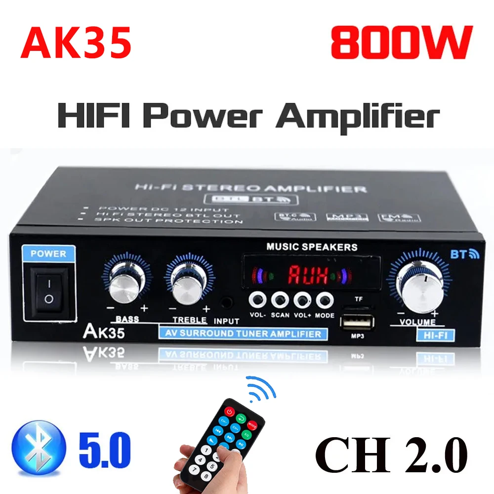 AK45-AK380-G919H-AK35-800W-Home-Digital-Amplifiers-100-240V-12V-Bass ...