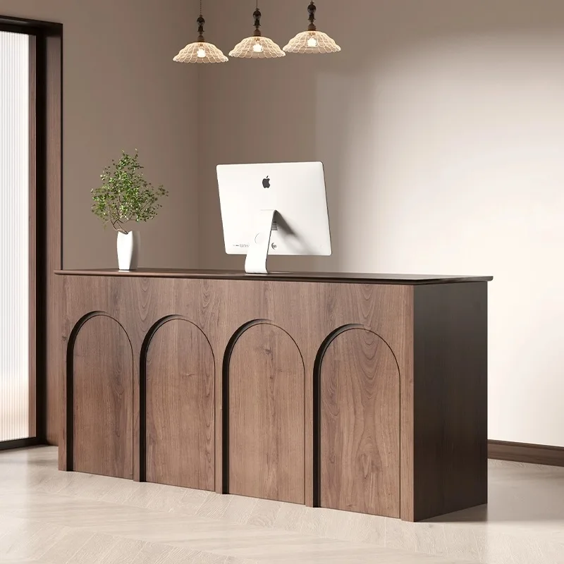 Customizable Luxury Reception Desks Office Bar Counter Restaurant Cabinet Front Desk Beauty Comptoir Caisse Salon Furniture