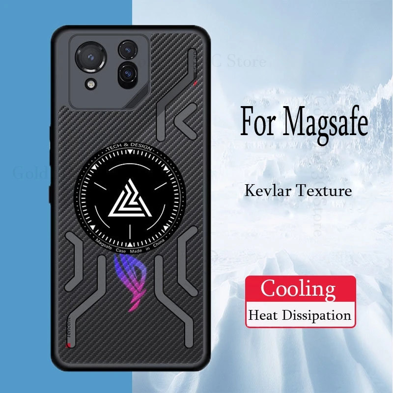 

Cooling Heat Dissipation Magnetic Phone Case For Asus Rog Phone 8 Pro For Magsafe PC Silicon Matte Cover For ROG Phone 8 7 6 Pro