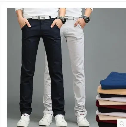 2023 summer New Casual Pants Men Cotton Slim Fit Chinos Fashion Male Brand Clothing Plus Size Trousers cargo pants streetwear 3