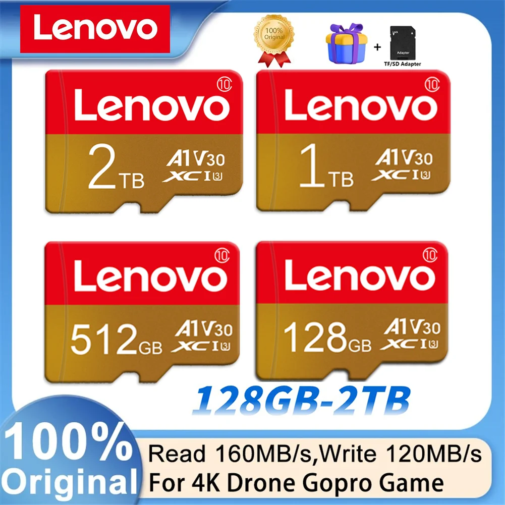 Lenovo 2TB Memory Card 1TB High Speed Full HD Video Card 512GB MINI SD 256GB 128GB 64GB Micro For Phone/Tablet/PC memory card