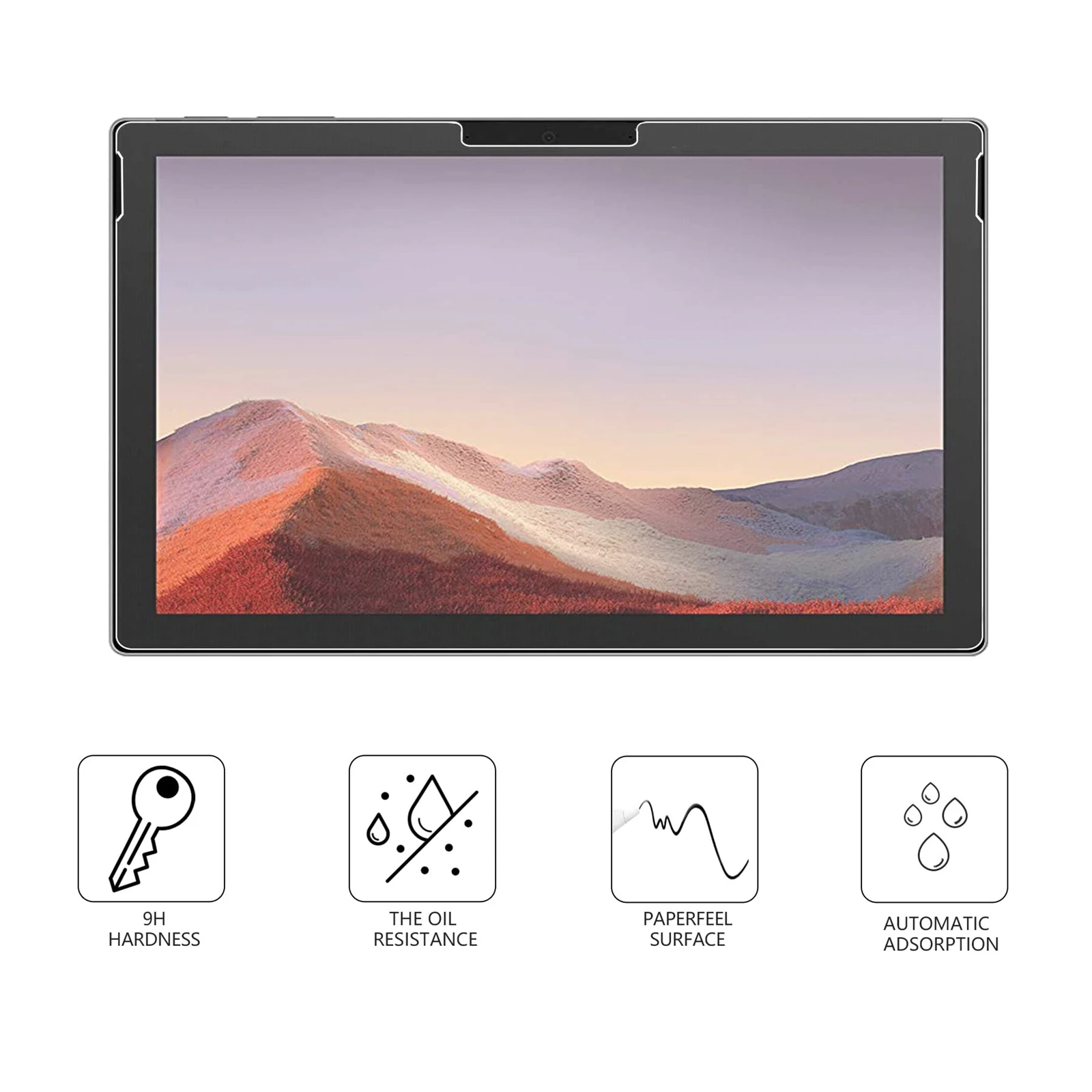 Premium Tempered Glass Screen Protector, 9H Hardness, 2.5D, 12.3-Inch Display