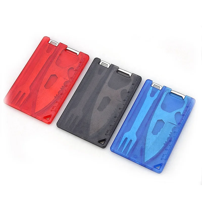 2023 NEW EDC Safety First Aid Outdoor Multifunction Tool Card Camping Survival Equipment Portable Barbecue Knife Fork