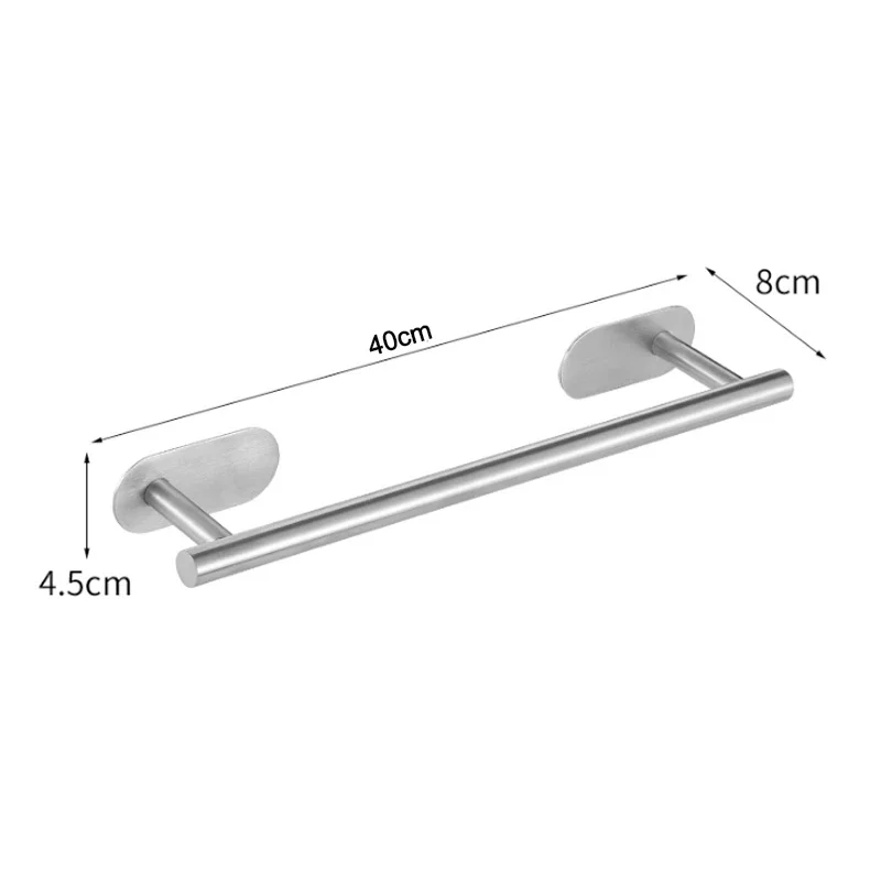 American Towel Ring 304 Stainless Steel Punch-free Towel Rack Round Square Pendant Bathroom Toilet Ring Roll Hanger Set