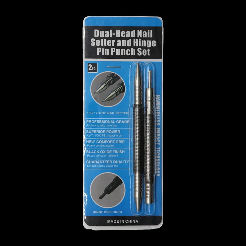 Spring Tool Hammerless Nail Set Center Holes Punch Spring Loaded Marking Metal Wood Drill Door Pin Removal Tool