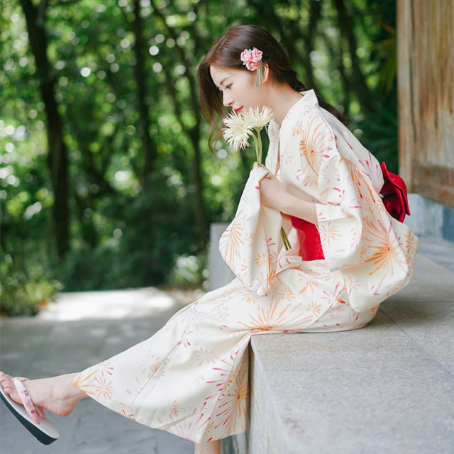 Disfraz de geisha japonesa para niña de lujo, kimono yukata, con cinturón  OBI, vestido de Halloween