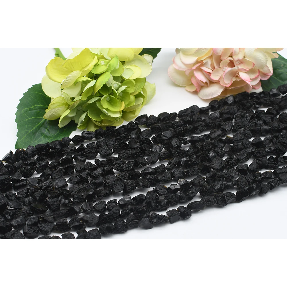 

8-10x10-12mm Natural Original Faceted Black Space stone Irregular Beads For DIY necklace bracelet jewelry make 15 "free delivery