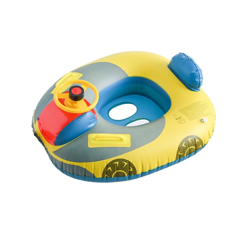 Thickened Large Car Horn Boat Steering Wheel Cross-Border Swimming Ring with Canopy for Infants And Children Water Play Seat Cir