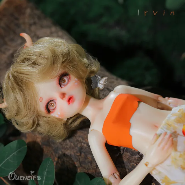 BJD Doll Shuga Fairy Irvin 1/6 Resin Forest Fantasy Deer Feet with Human Slim Body Cute Horn Ball Joited Dolls 4