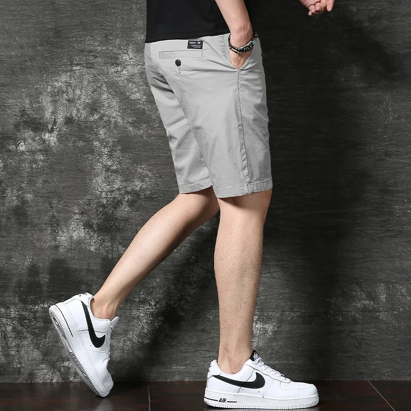 Summer Shorts Men Fashion Korean Style Red Cotton Straight Casual Outdoor Sport Lightweight Short Pants