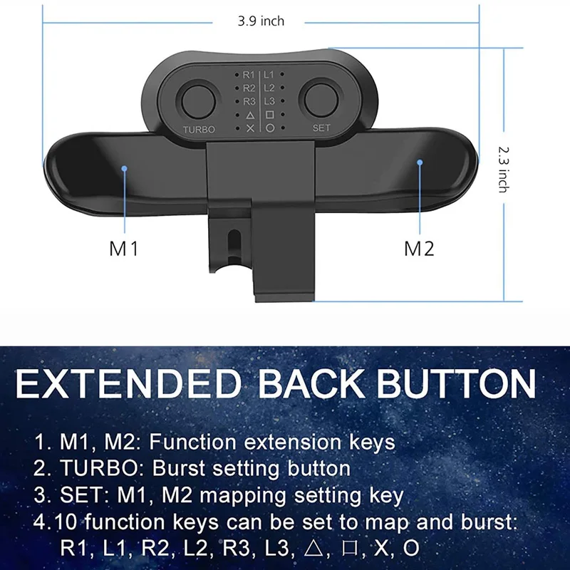 Replacement Extension Keys Controller Back Button Attachment With