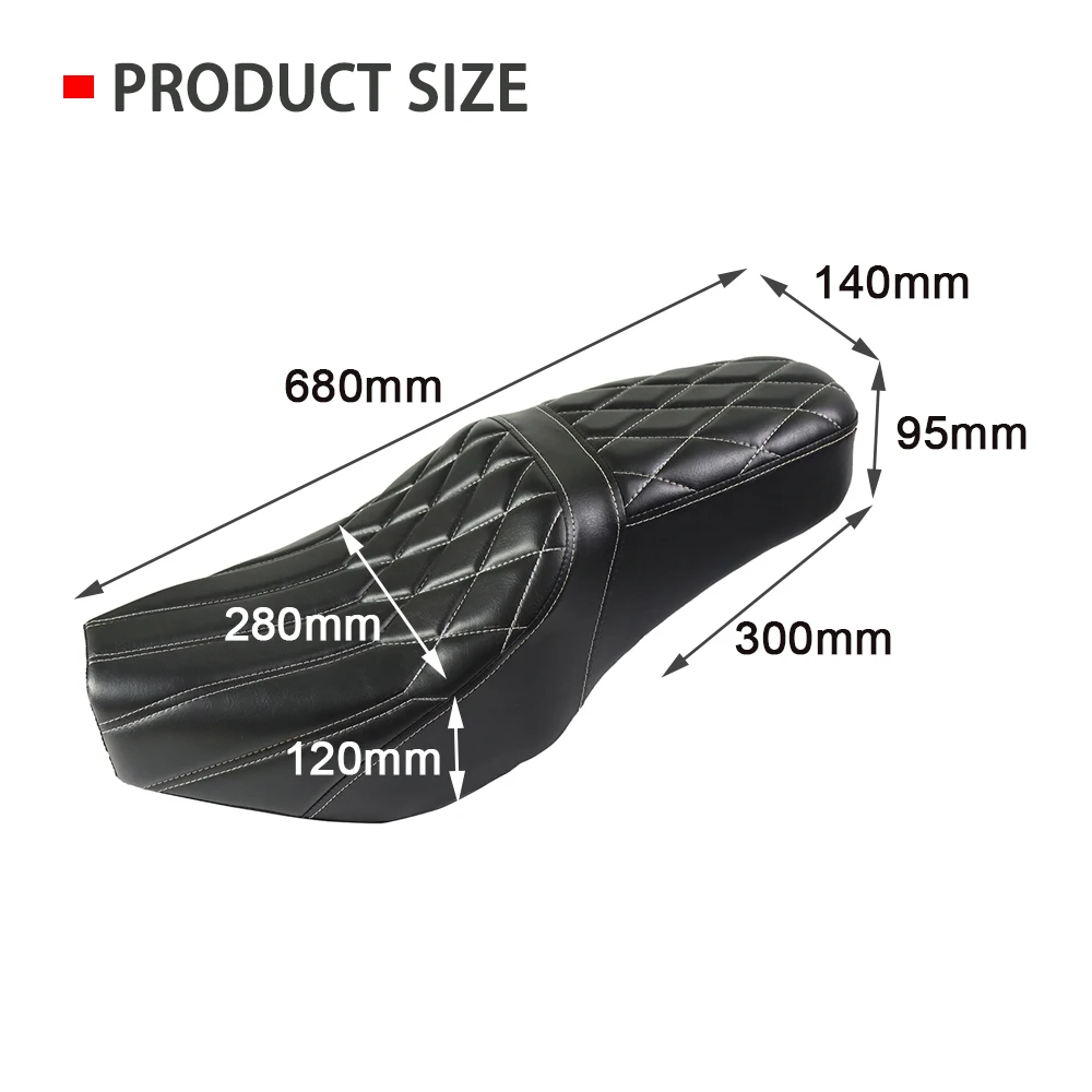 Motorcycle Passenger Seat Cover Rear Passenger Seat Cover Trim Rear Soft Leather Cushion Pad For Rebel CMX 300 500 CMX300 CMX500 2017-2020 2021 2022 2023 (Rear Black