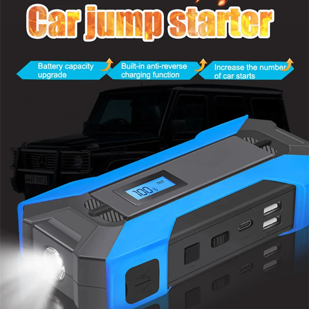 

Car Jump Starter Power Bank Portable Compressor Starter Car Battery Starter With Inflator Booster Car Starter Boot Booster