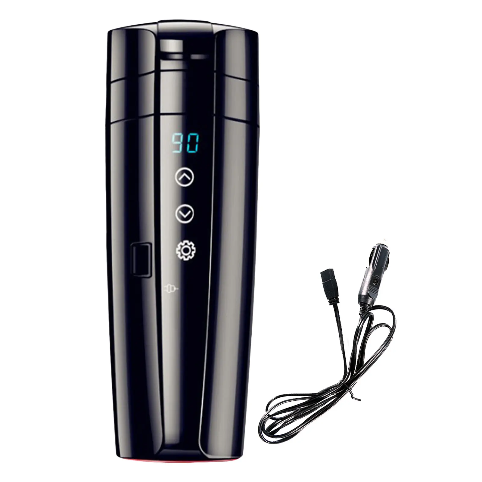 Cană inteligentă încălzită pentru mașină din oțel inoxidabil, cu control al temperaturii, ceașcă de apă electrică 12V/24V, fierbător de cafea, ceai, lapte încălzit_voghion.com