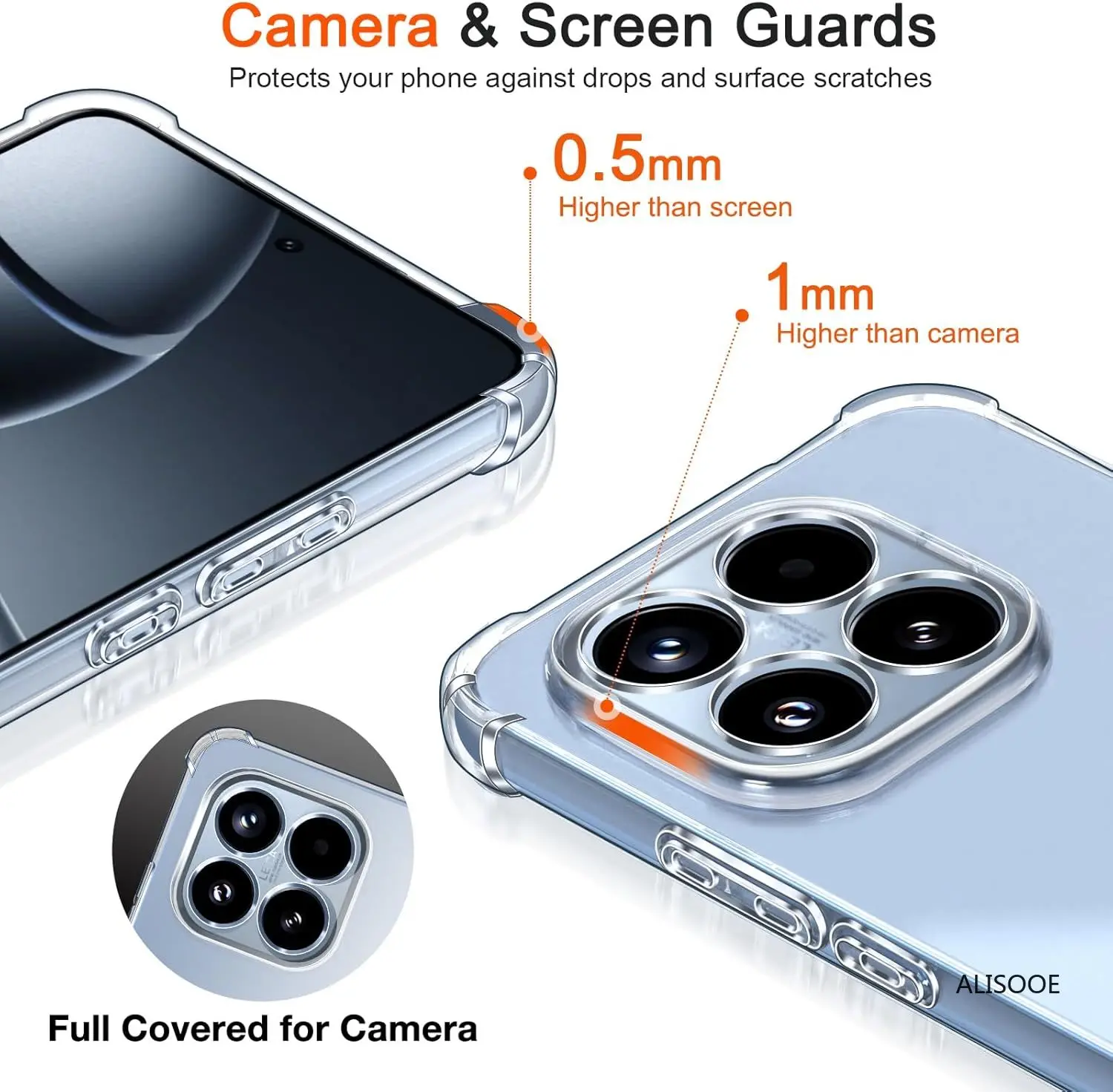 Transparent Shockproof TPU Protective Case with Reinforced Corners
