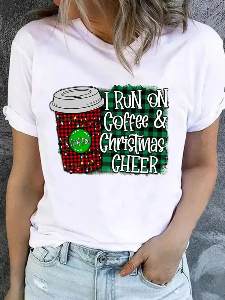 

Coffee Love Trend 90s Clothes Women New Year Fashion Top Print Short Sleeve Tee T Shirt Christmas Basic Graphic T-shirts