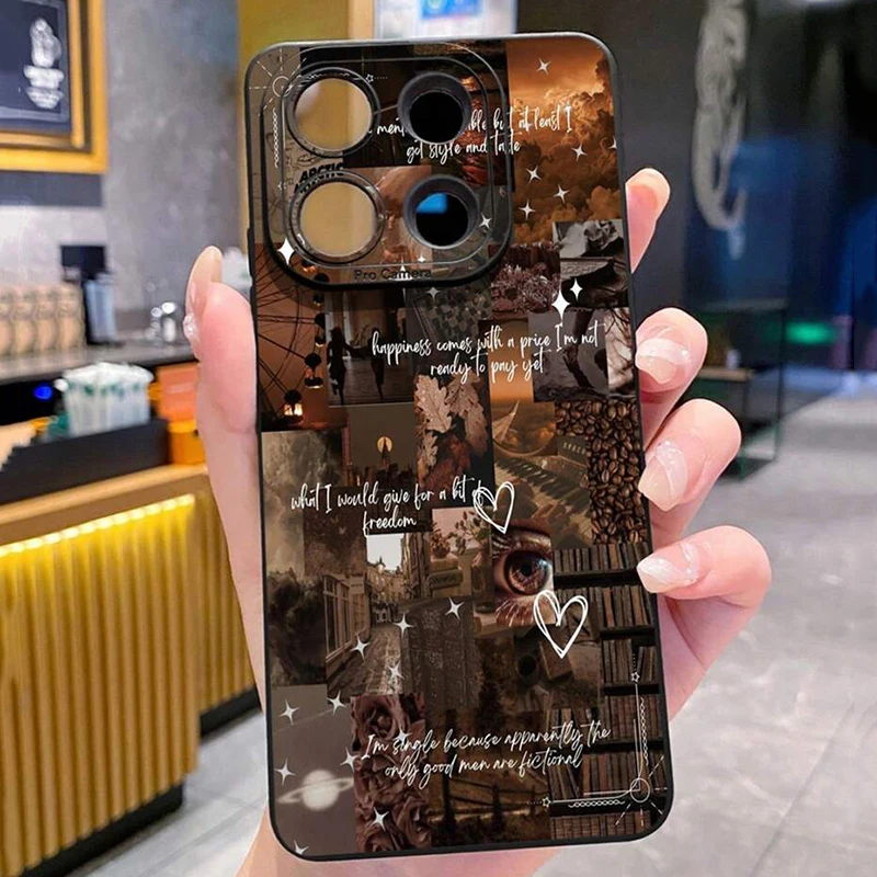 Brown Illustration Shockproof Phone Case - Soft Cover