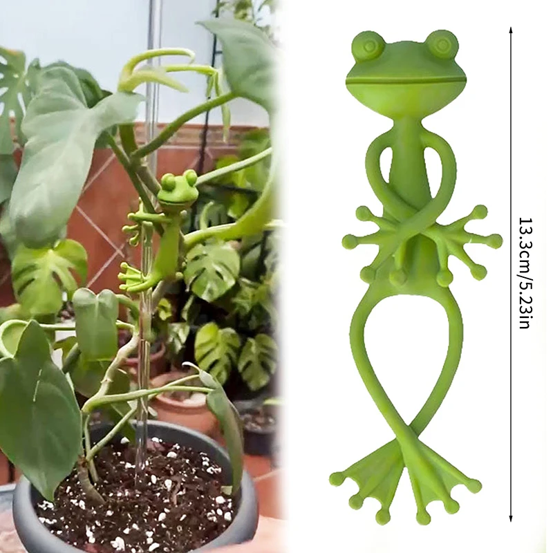 Frog Plant Stand Clips Stakes Garden Decor