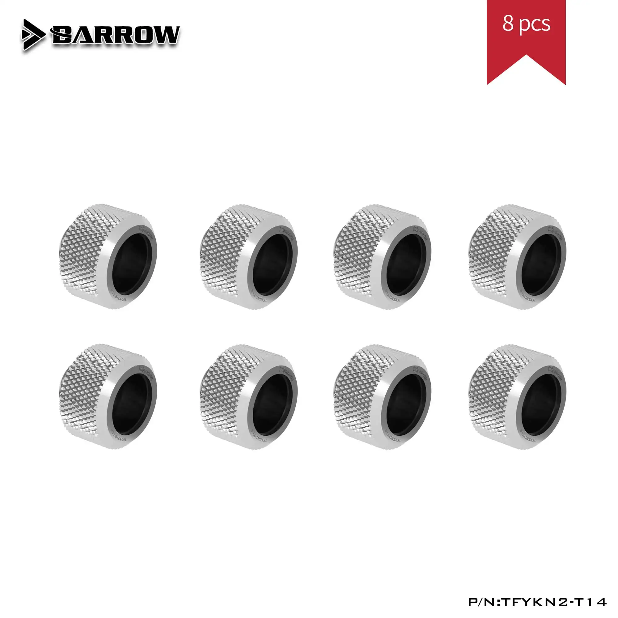 

Barrow TFYKN2-T14 8PCS Fitting G1/4 Water Cooling System For PC Hard Tube Fittings DIY Cooling Liquid Gold/Black/Silver/White