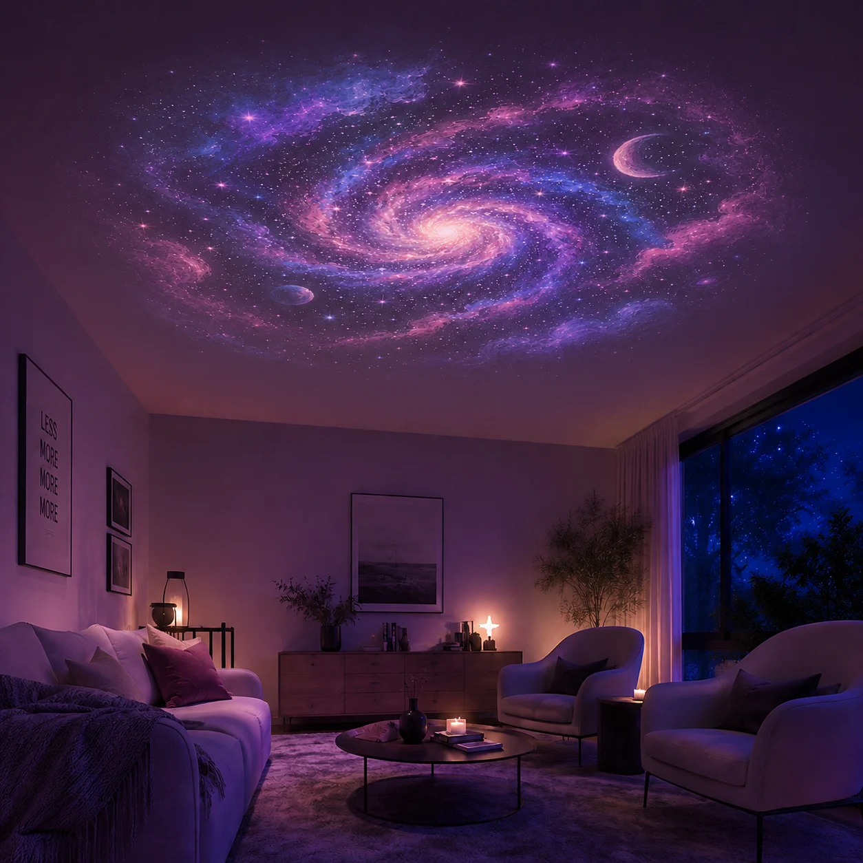 Starry Sky Nebula Projector Light, USB Night Light for Bedroom Living Room