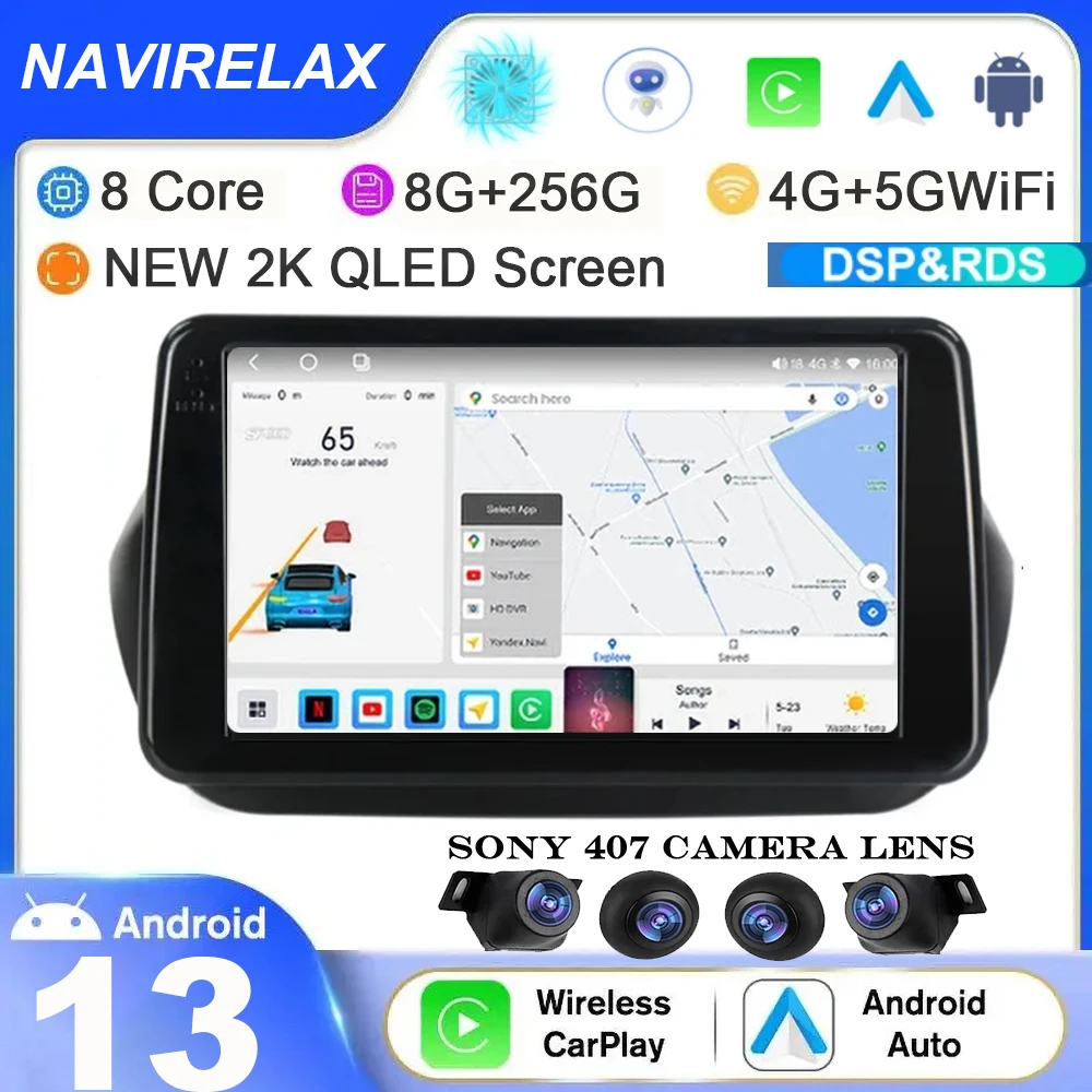 Android 13 Autoradio Per Fiat Fiorino Qubo 2008-2017 Lettore Multimediale Navigazione Gps Stereo Unità Principale Autoradio Wifi + 4G Bt