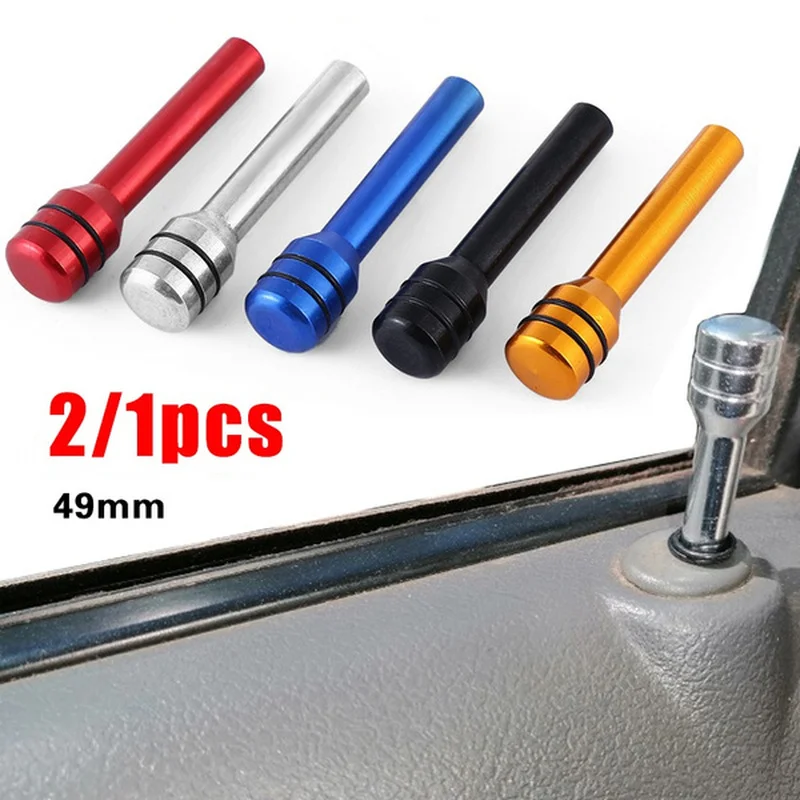 

2pcs 49mm Car Door Lock Knob Pull Pins Aluminum Alloy Security Universal Doorslot Button Buckle Auto Truck Interior Accessories