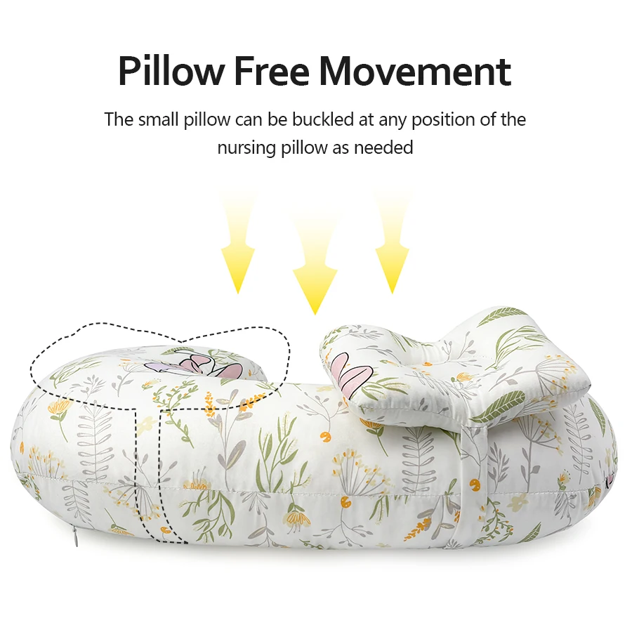 Nursing Pillow U-Shaped Multifunctional Removable Machine Washable Cover Waist & Neck Support Breastfeeding Side