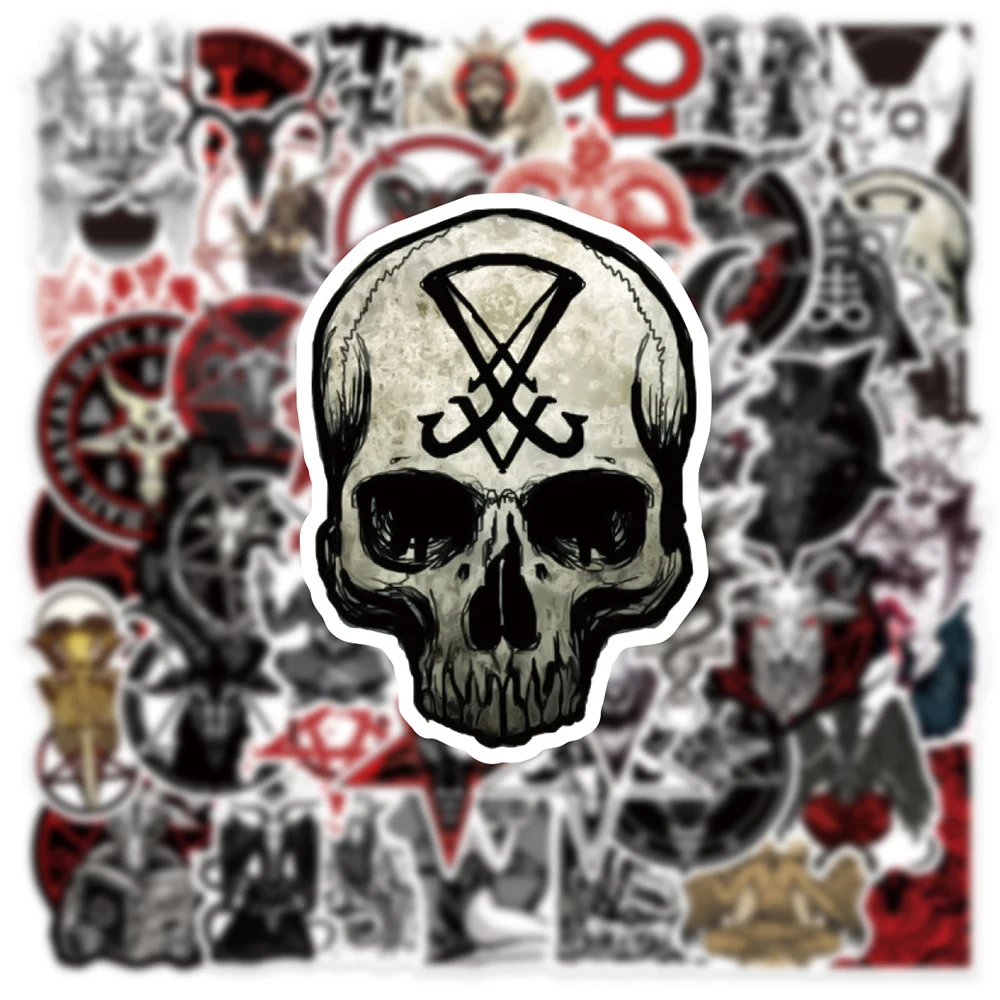 10/30/50pcs Cool Gothic Demon Satan Waterproof Stickers Decals Laptop Motorcycle Skateboard Phone Car Decoration Sticker Kid Toy