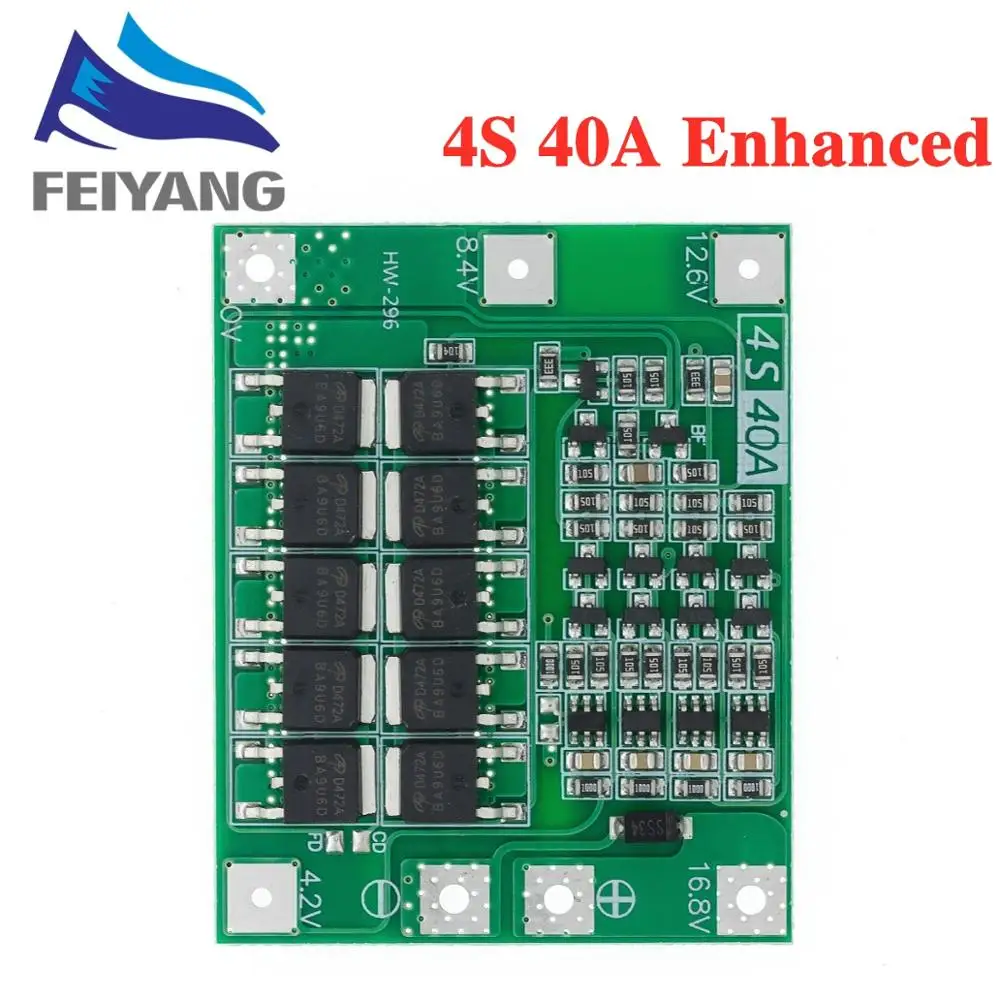 Lithium Battery Charger 3S/4S 25 40A 60A Li-ion Protection Board 18650 BMS Drill Motor 11.1V 12.6V/14.8V 16.8V Enhance/Balance