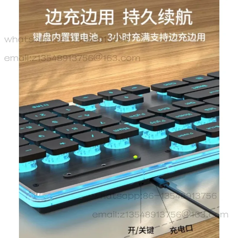 오리지널 X7S 무선 키보드 마우스 세트 무소음 사무실 게임용 컴퓨터 기계식 충전식 블루투스 키보드 및 마우스