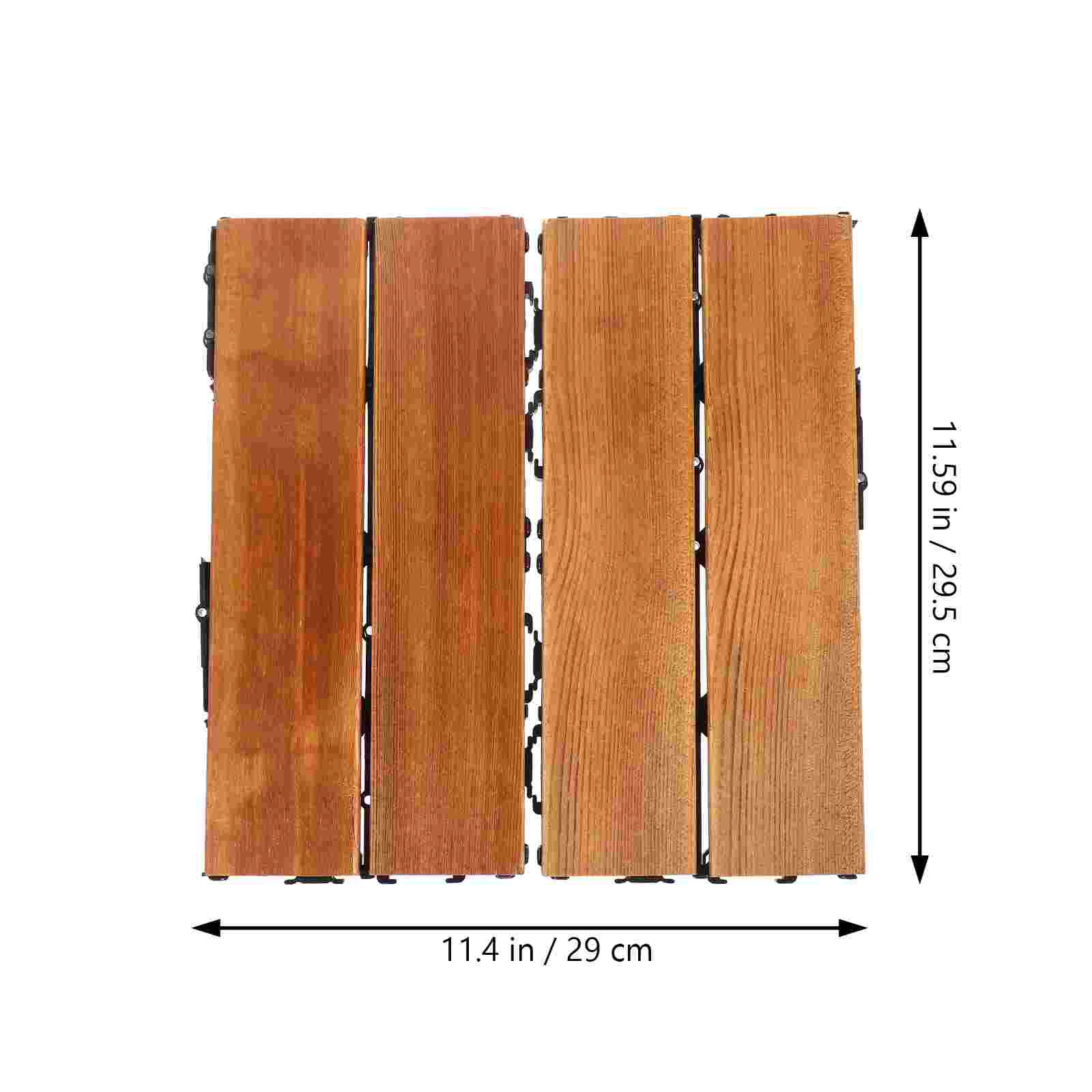 Wooden Floor Tile Balcony Ceramic Deck Interlocking Flooring for Outdoor Pinus Sylvestris Patio