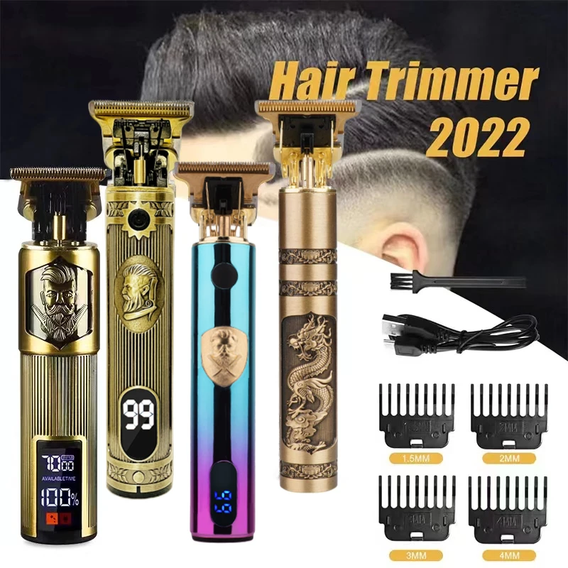 All Metal Vintage T9 Machine Women's Hair Clipper Hairdresser Professional Haircut Machine 0 Mm Nose and Ear Trimmer Finish Man